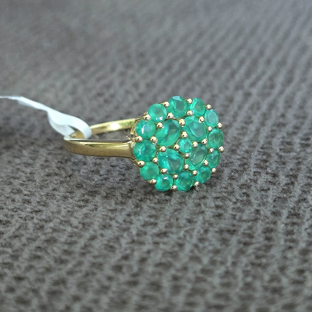 Shivam Green💚 Onyx Floral🌸 Cluster Ring💍 - NWT